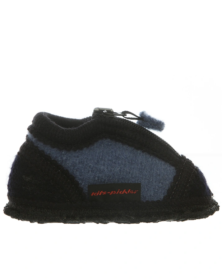 Schurwoll-Hausschuhe MINI in blau