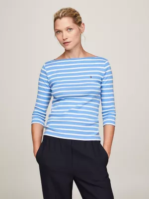 Camiseta Slim Fit com Decote Canoa
