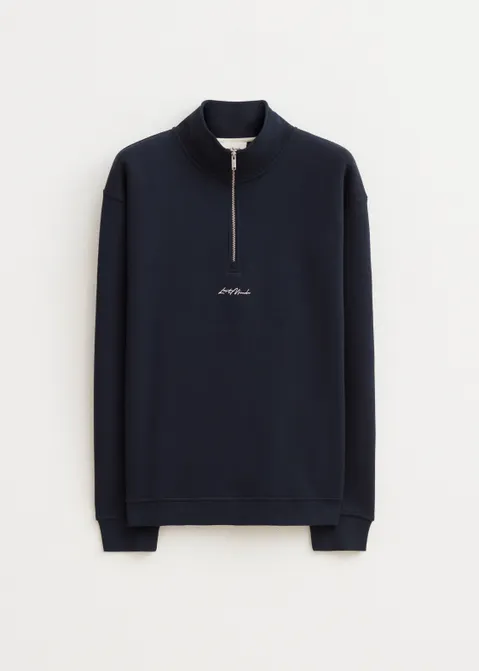 Brushed half zip sweater blauw (BLW.D)