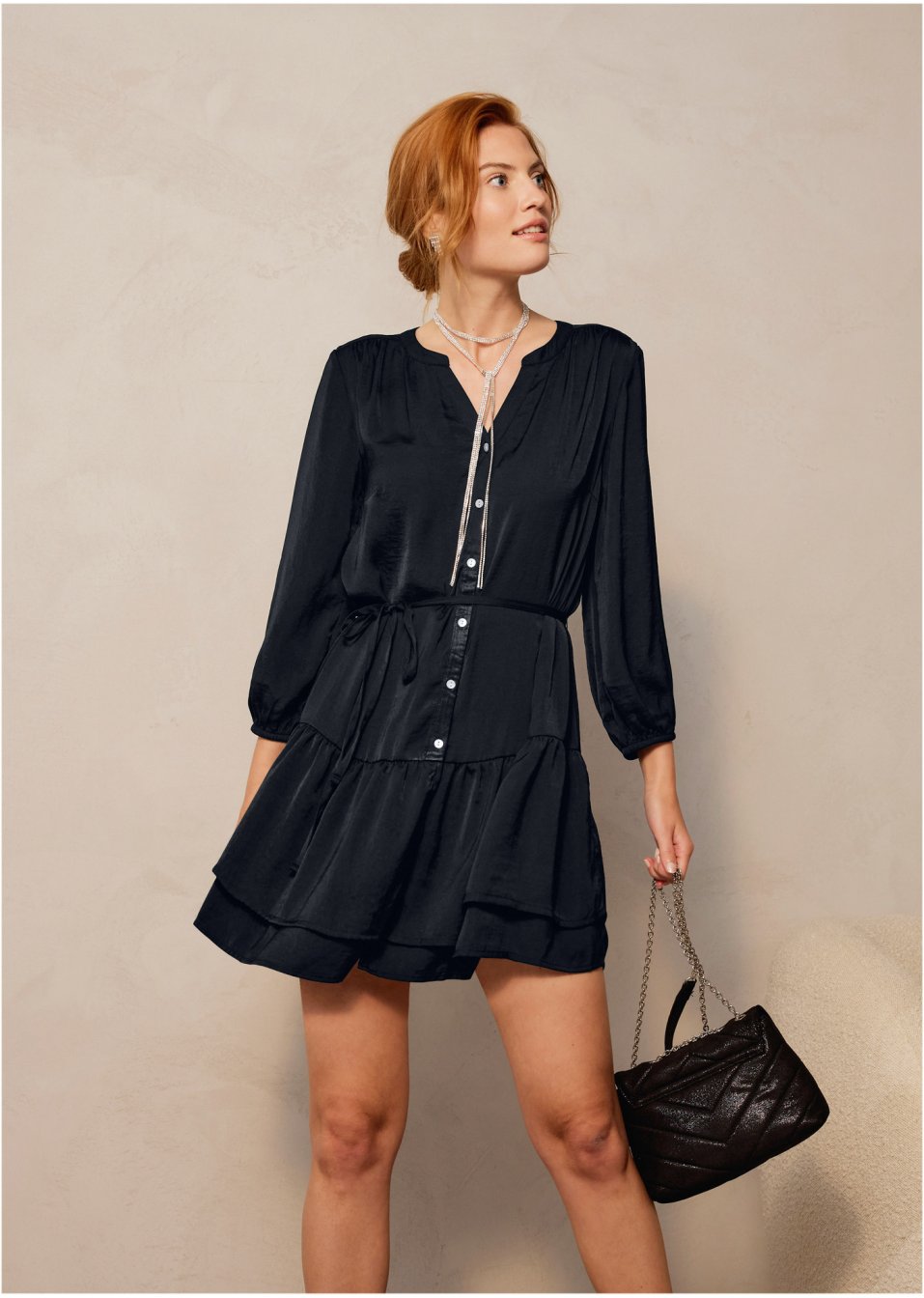 Robe-chemise en satin