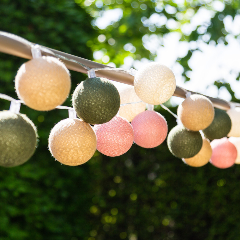 Cotton ball lights outdoor lichtsnoer jardin