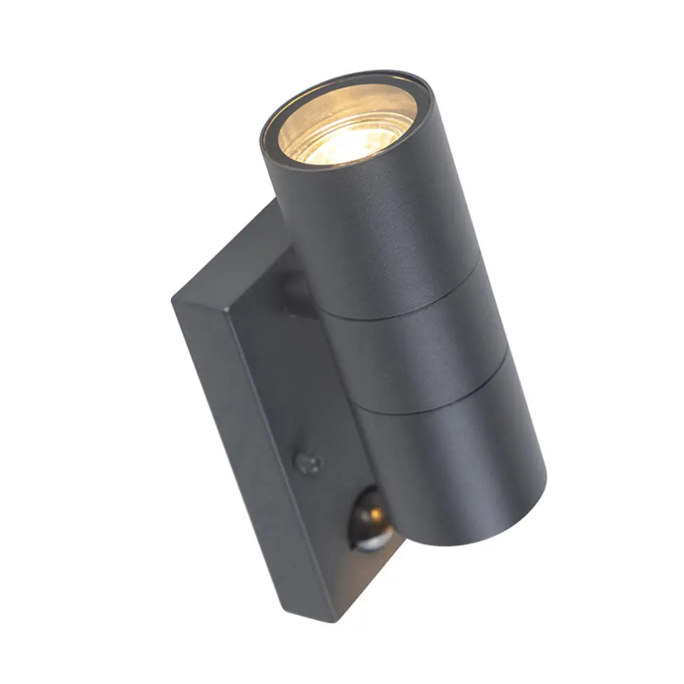 Qazqa buitenlampen met sensor duo grijs gu10