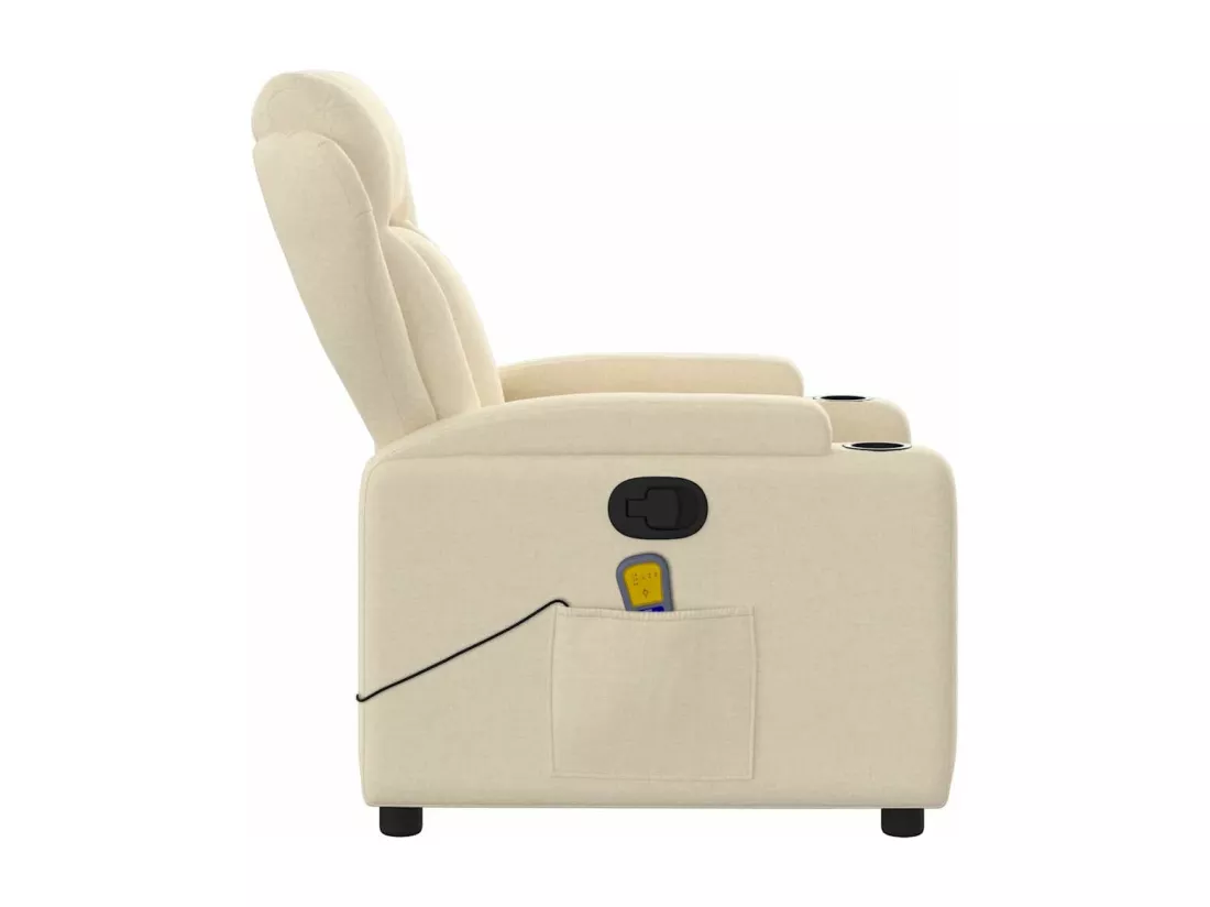 Fauteuil de massage inclinable Crème Tissu