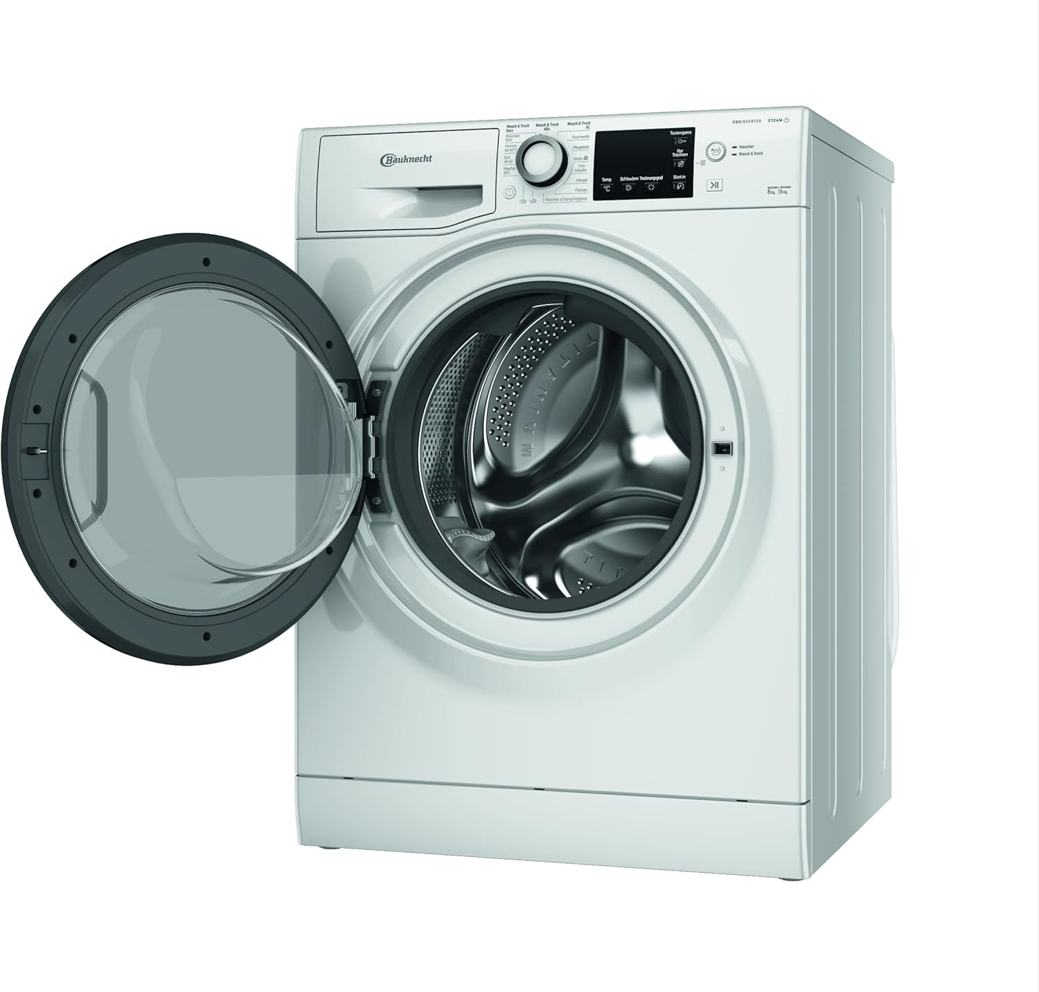 Bauknecht WATK Sense 86S 41 C Waschtrockner (8/6 kg)/ Active Care Color+/ Dynamic Inverter-Motor/Wolleprogramm/Mehrfachwasserschutz+/ Antiflecken- und Anti-Allergie-Programm/Waschen & Trocknen Kurz