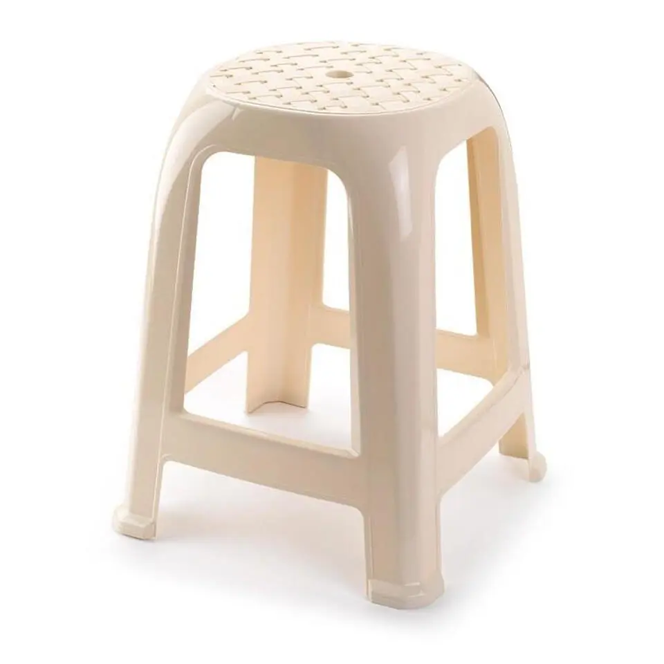 PlasticForte krukje/opstapje - creme - kunststof - 46 cm