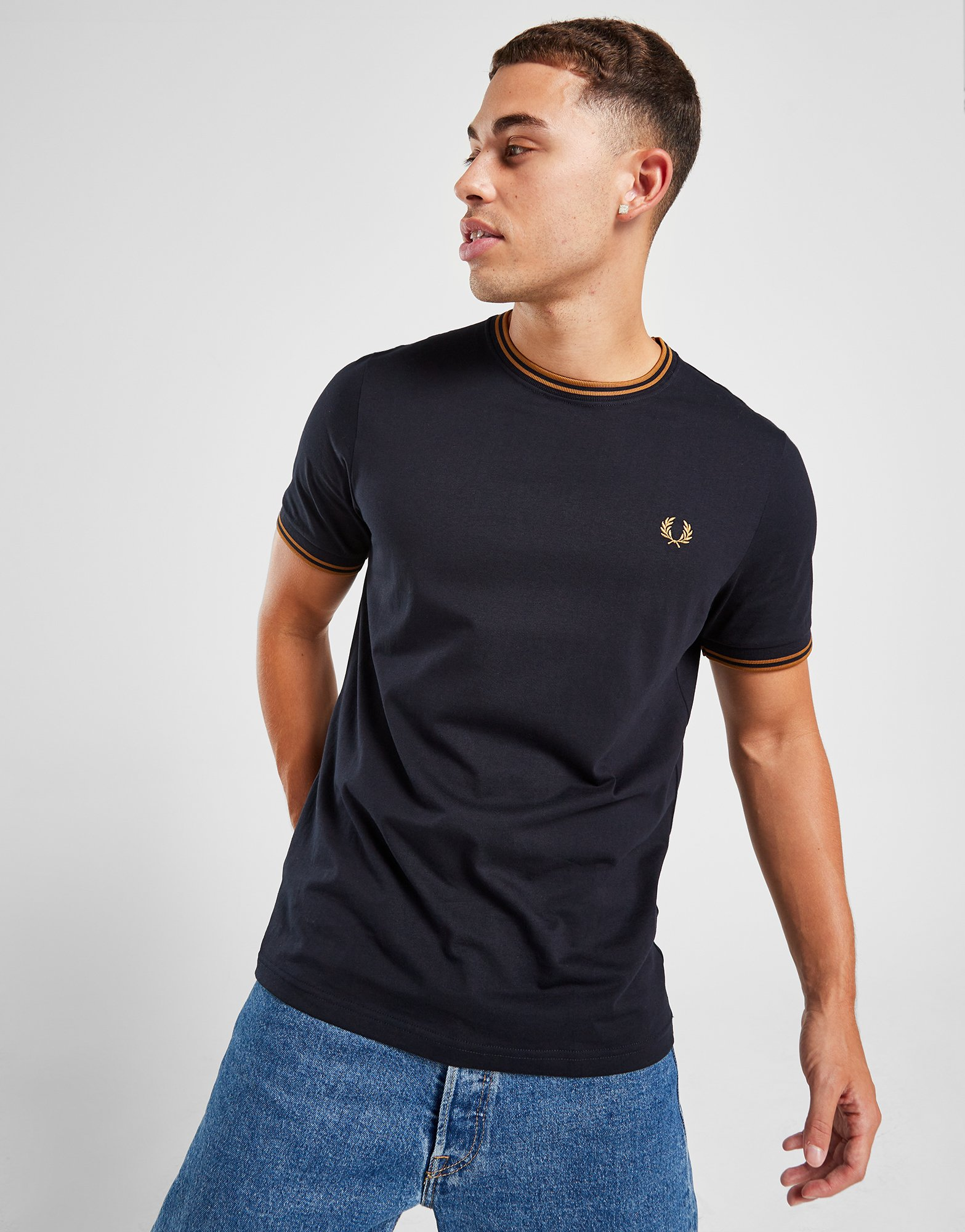 Fred Perry T-Shirt à Manches Courtes Twin Tipped Ringer Homme