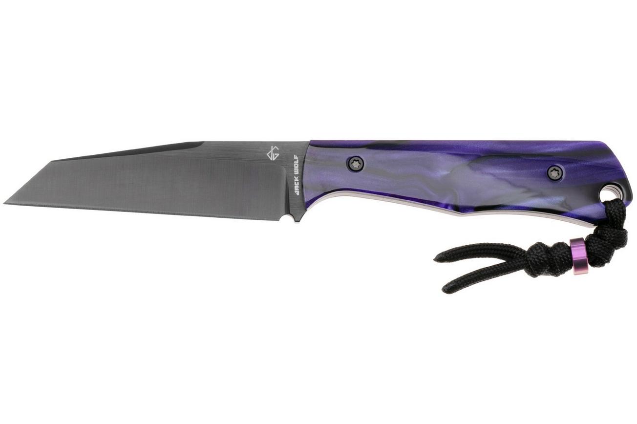 Jack Wolf Collusion COLLU-01-KIR-PUR-WAV DLC S90V, Kirinite Purple Wave, vaststaand mes, Jakeb Creates design
