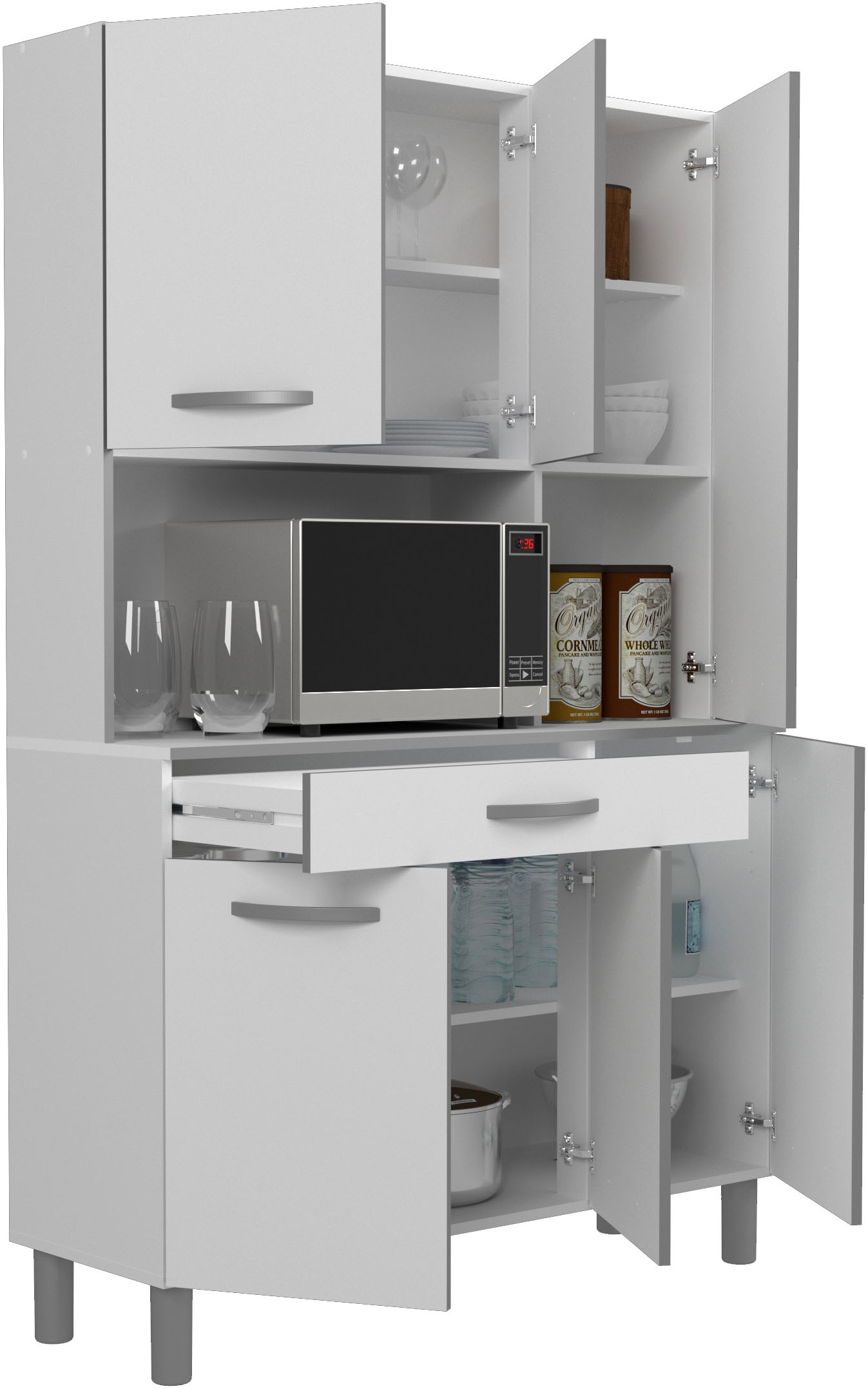 Parisot Buffet »Season 22, Made in Europe, viel Stauraum« B/H/T ca. 120x185x40, 1 Stk. tlg. 6 Türen, Regale, Arbeitsfläche, Schublade, ohne Elektrogeräte