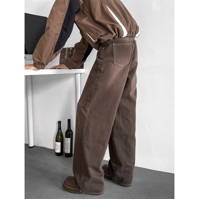 Plummie - High Waist Washed Wide Leg Jeans