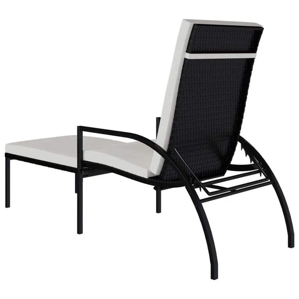 vidaXL - Ligbed - Zwart - Poly rattan