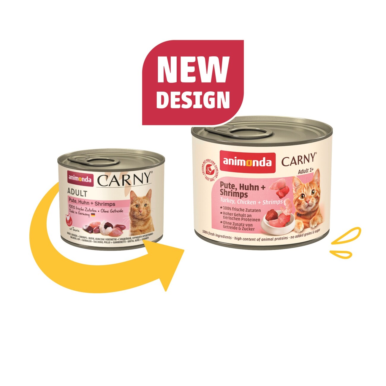 animonda Carny Nassfutter Katze Adult Pute, Huhn und Shrimps 6x200 g