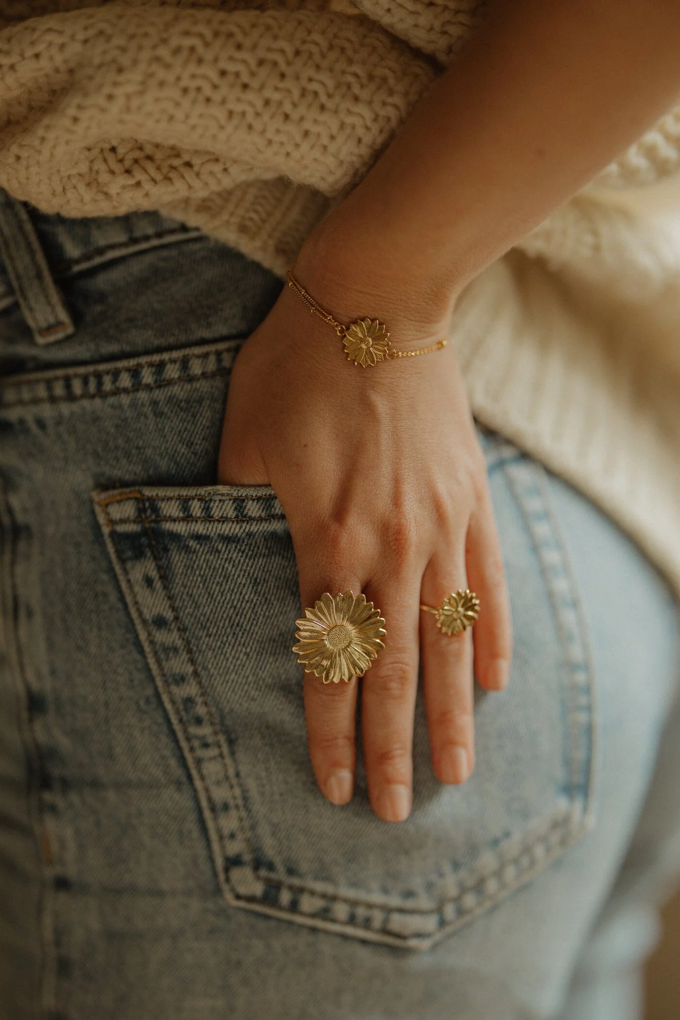 MAÏA - Bracelet fleur plaqué argent | Argent