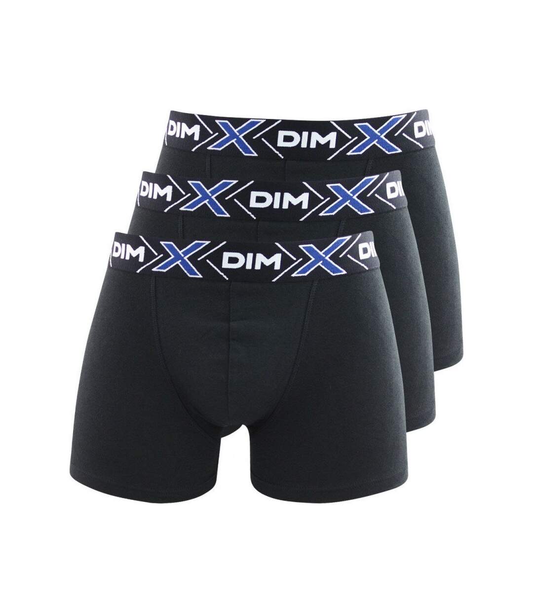 DIM Lot de 3 Boxers Homme Coton X-TEMP Noir Noir