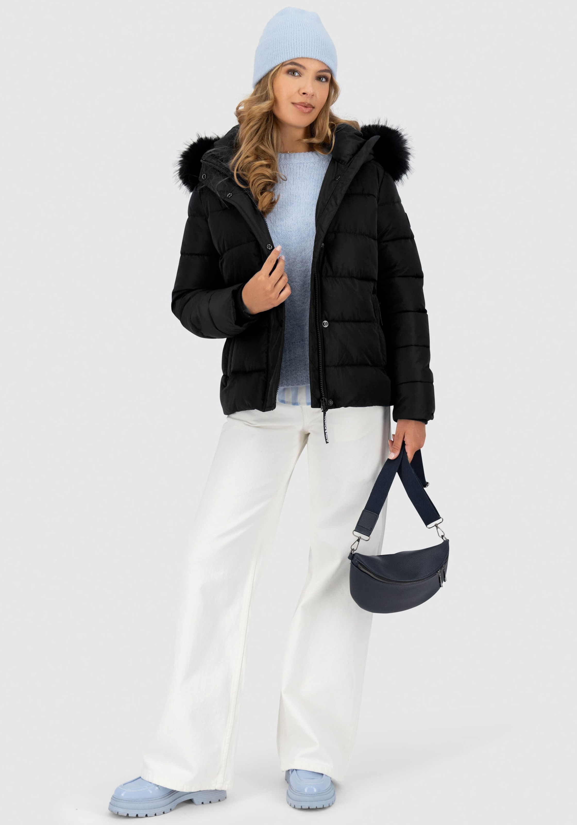 Alife & Kickin Steppjacke »SunndustAK A« mit Kapuze hochwertige Winterjacke mit abnehmbarem Fellimitat