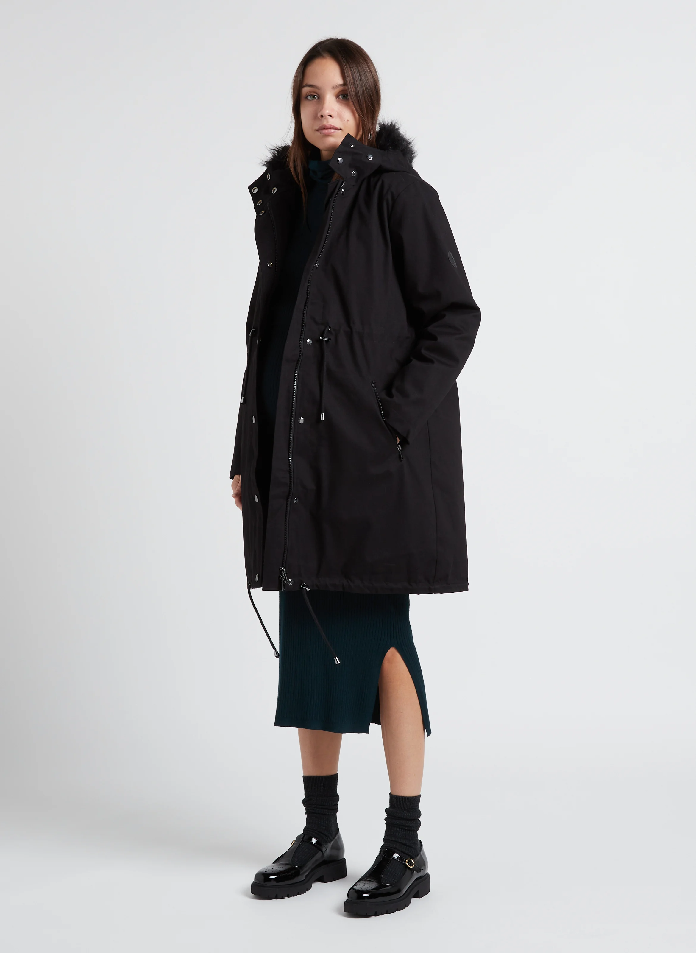 ZORAH - Parka grossesse à capuche 3-en-1 | Noir