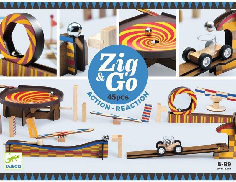 Djeco - Zig & Go XL - Knikkerbaan - Hout - 45 Delig
