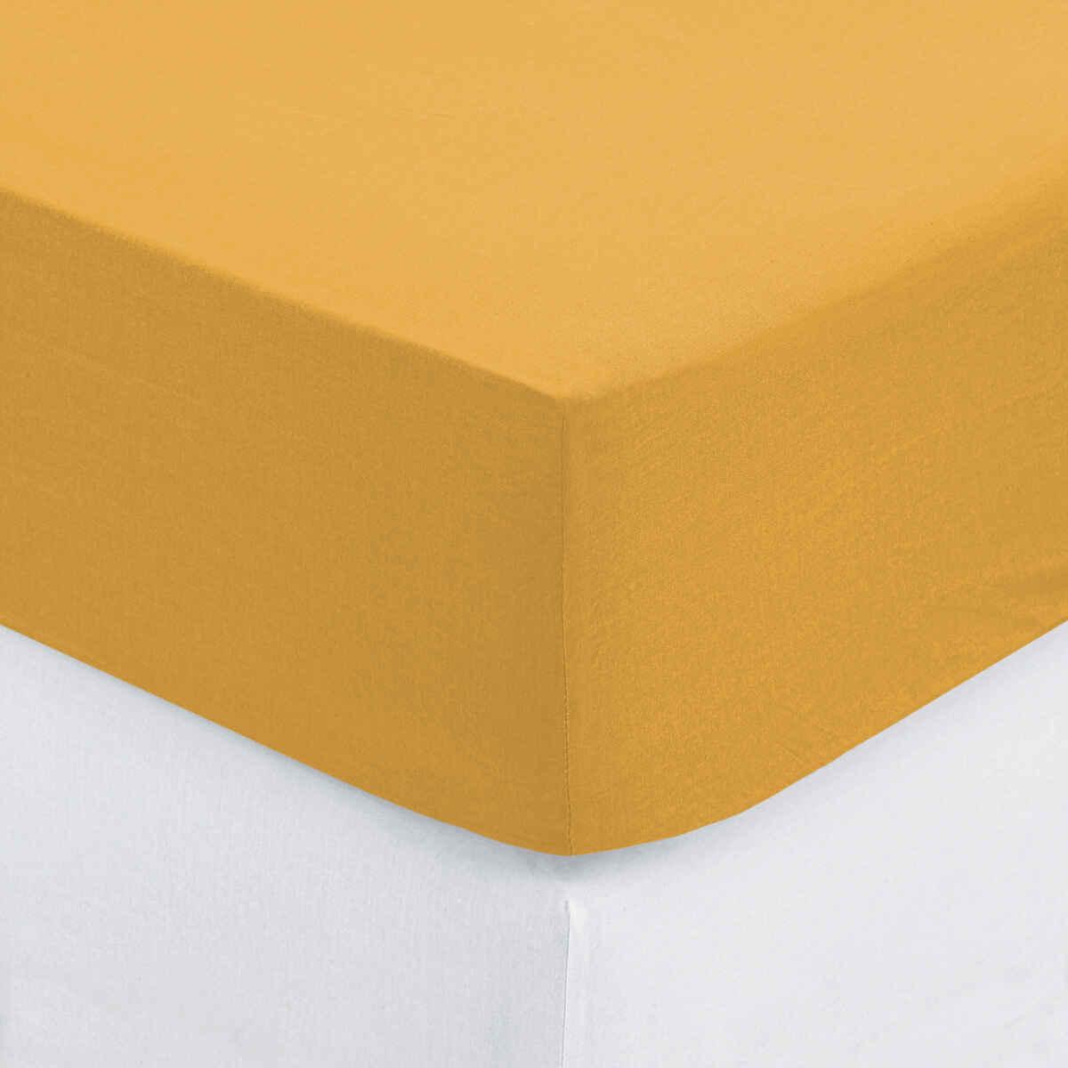 DRAP HOUSSE OCRE 160X200CM