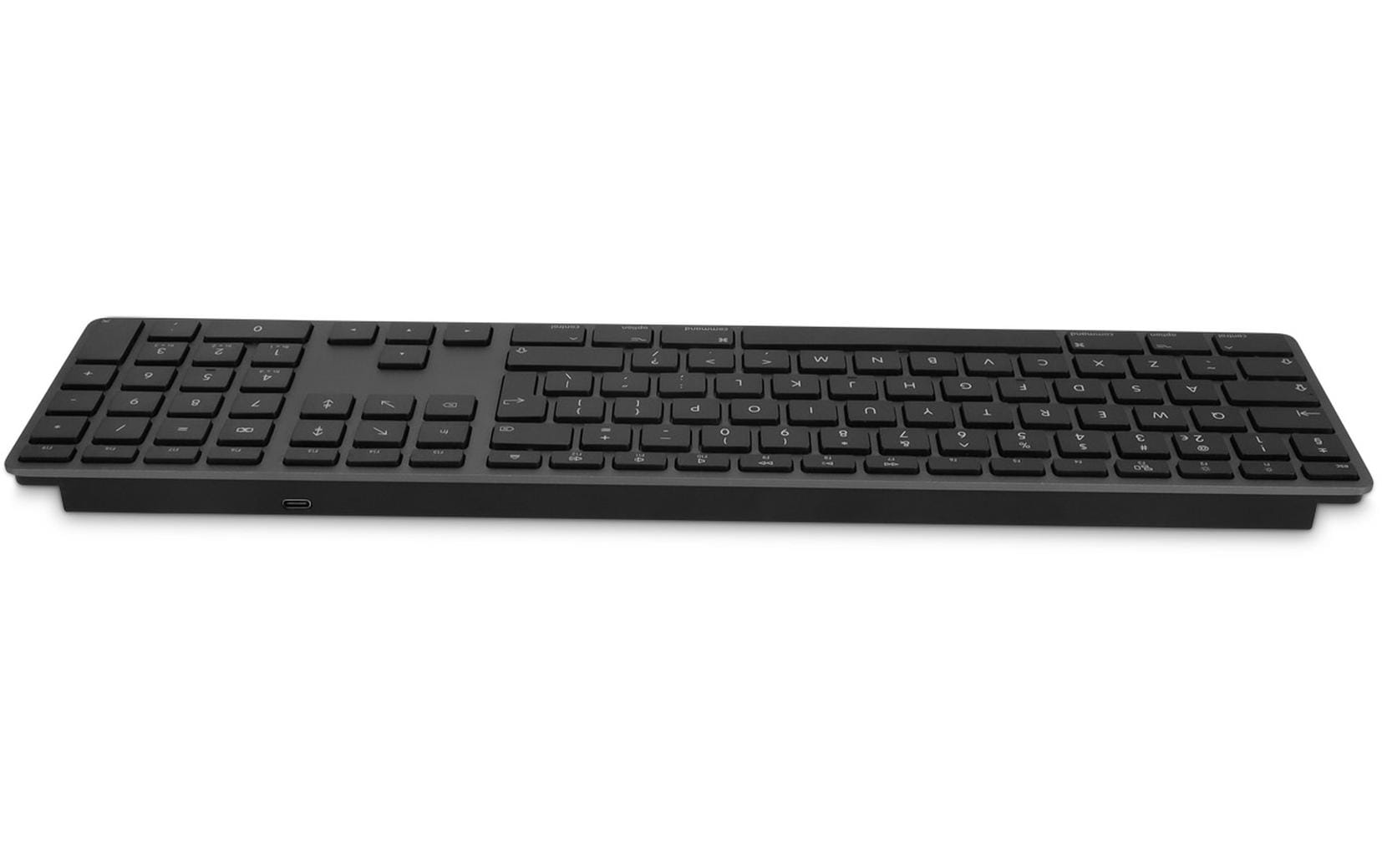 Tastatur WKB-1243 BT Grau, CH-Layout mit ZiffernblockElegante Tastatur mit Mehrfachkopplung und Aluminiumcover