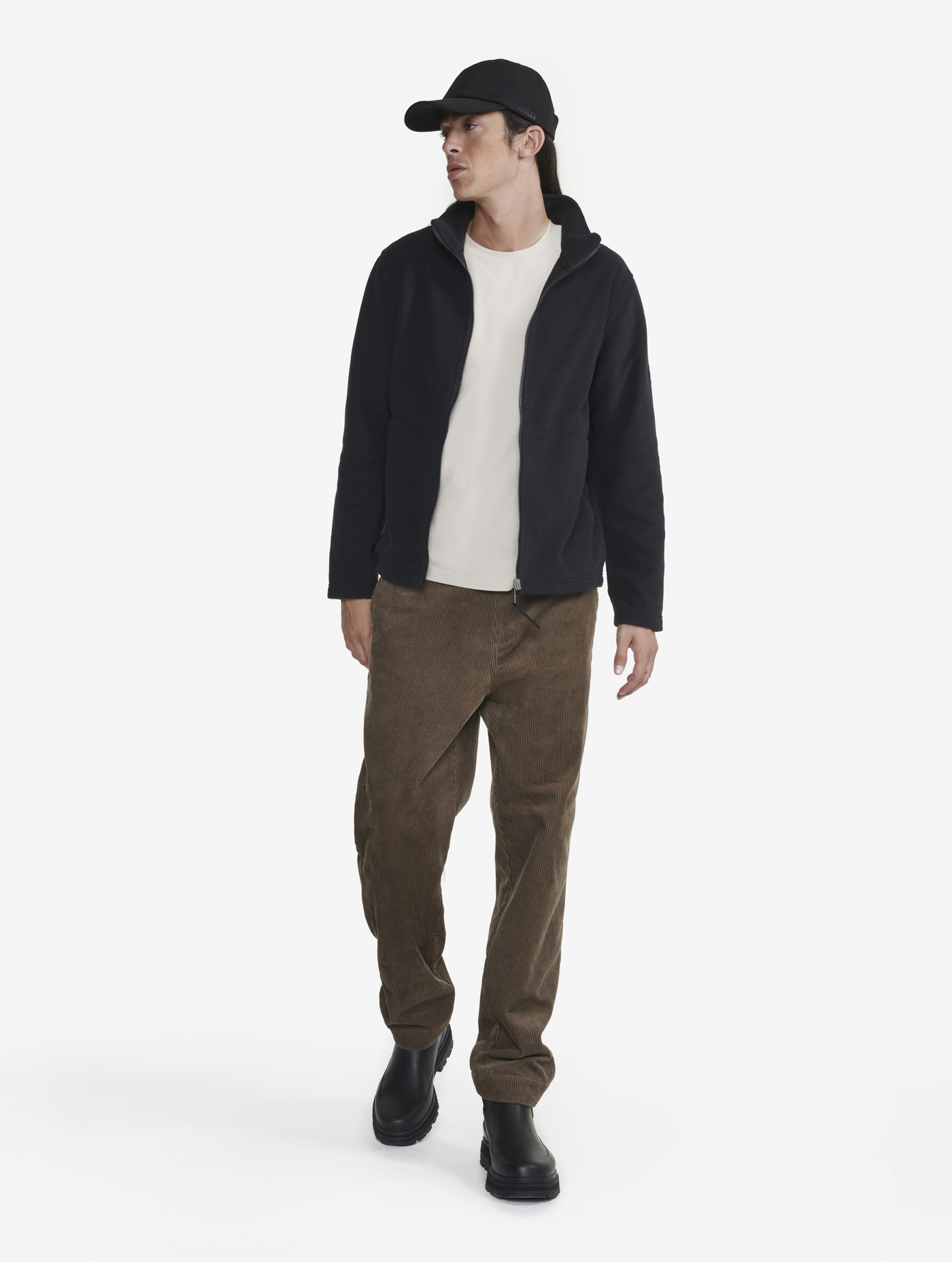 Polaire microfibre T-KIT avec fermeture éclair NOIR