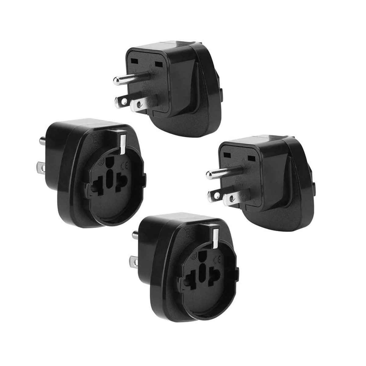 4x Socket Adapter Reise Plug Converter (type b til eu)