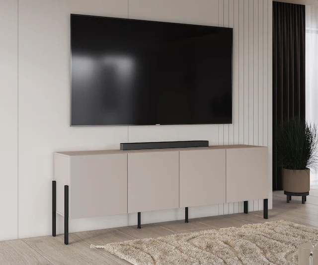 INOSIGN Kommode »Jukon,Breite 200 cm, moderne grifflose Kommode,4 Türen« Sideboard, Anrichte viel Stauraum, push-to-open-Funktion