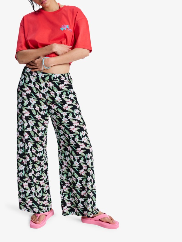 Midnight Avenue Crepe Pantalon de longueur régulière Noir Femme