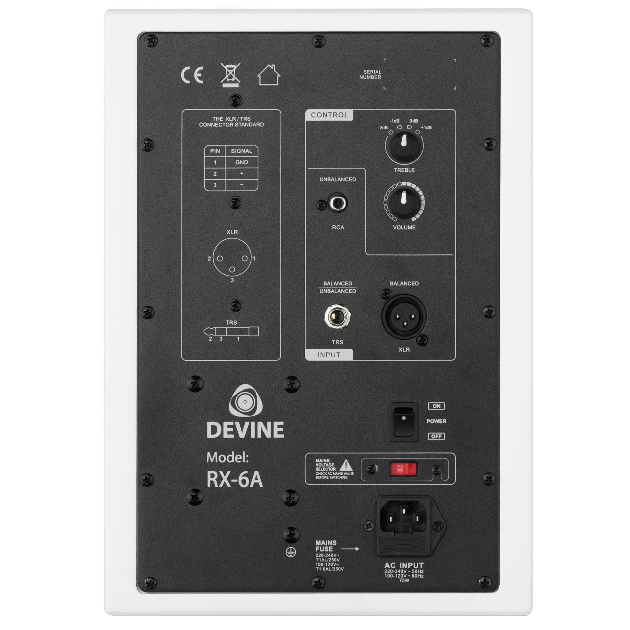 Devine RX-6A White actieve studiomonitor (per stuk)