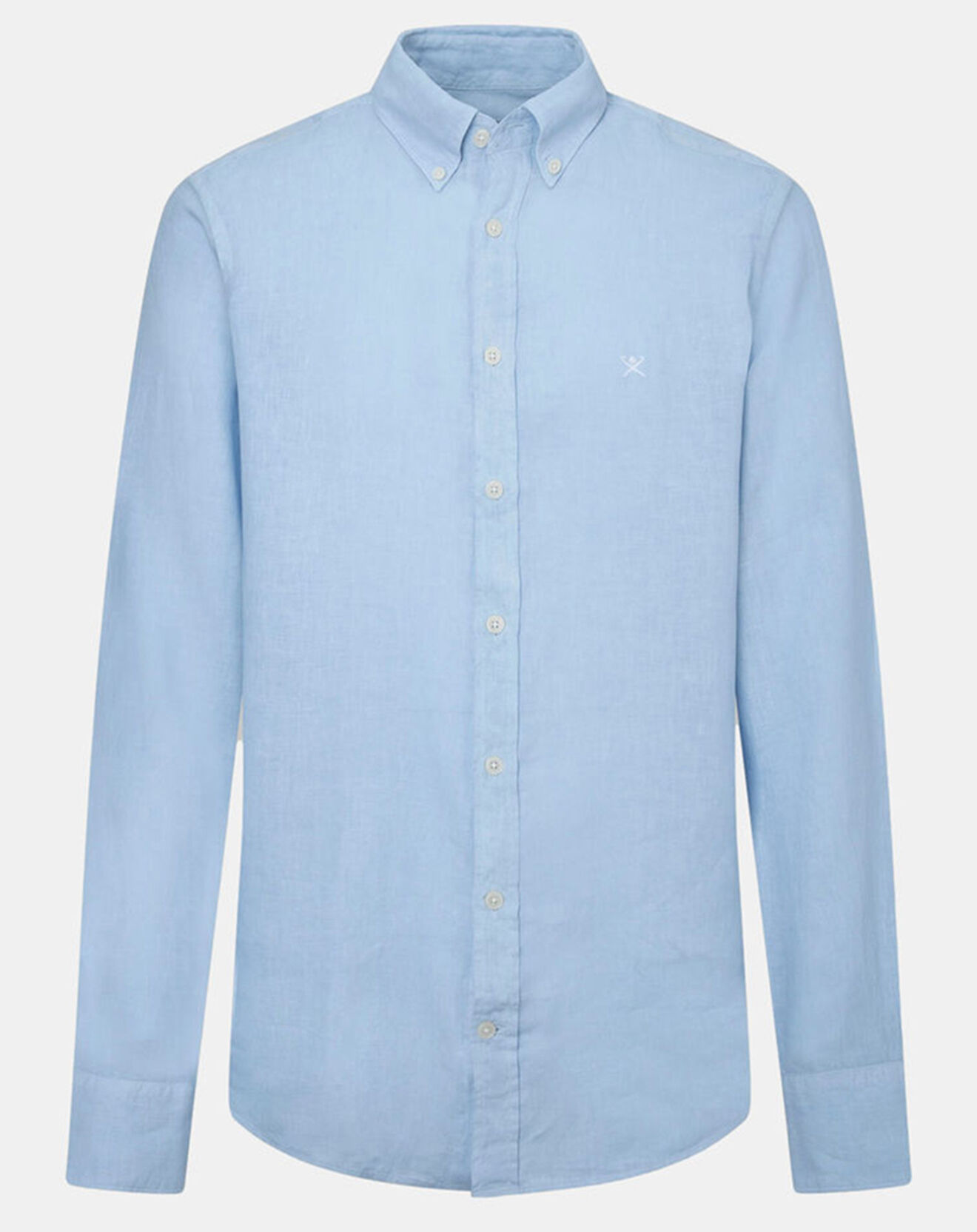 Hackett London Chemise 100% Lin Slim Fit bleu ciel