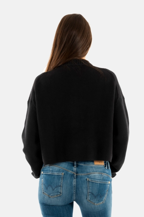 Sweat calvin klein jeans logo intarsia beh black