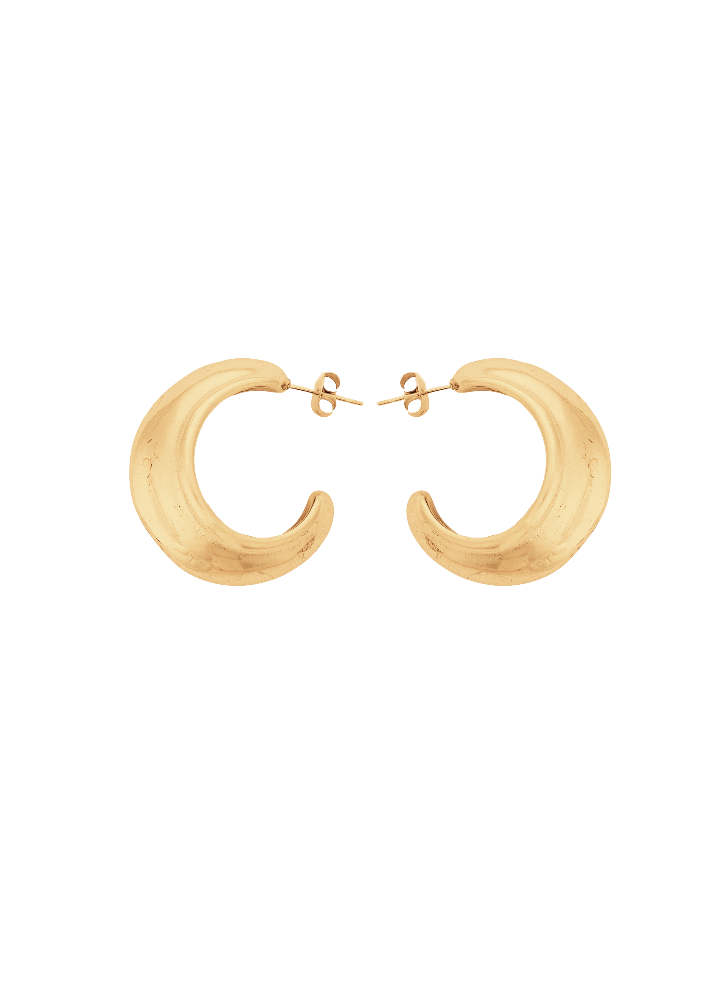 CROWNY - Boucles d'oreilles créoles pour oreilles percées en acier inoxydable | Doré