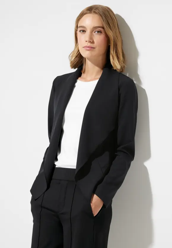 Kurzer offener Blazer - Black
