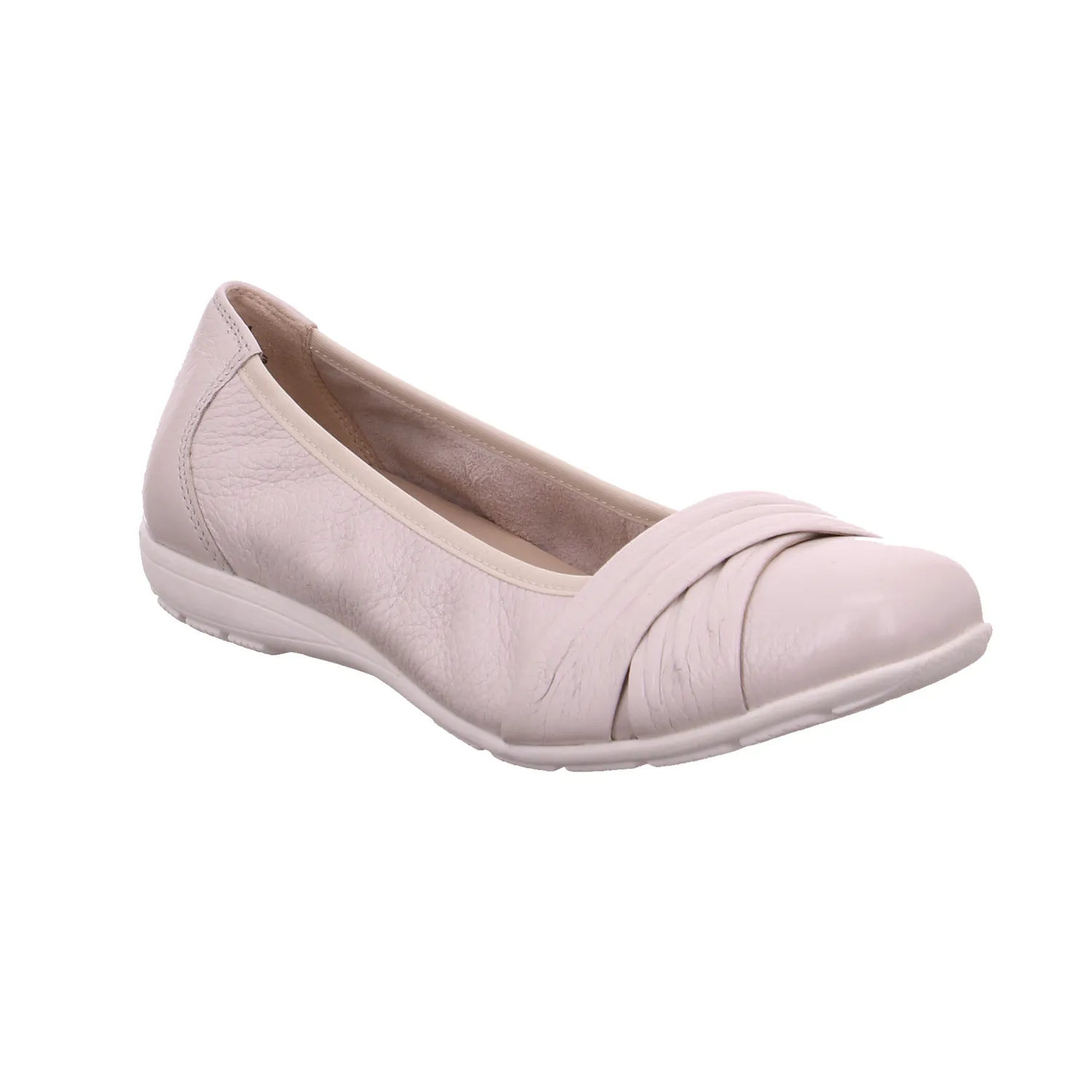 CAPRICE Ballerina Offwhite Leder  mit Wechselfussbett