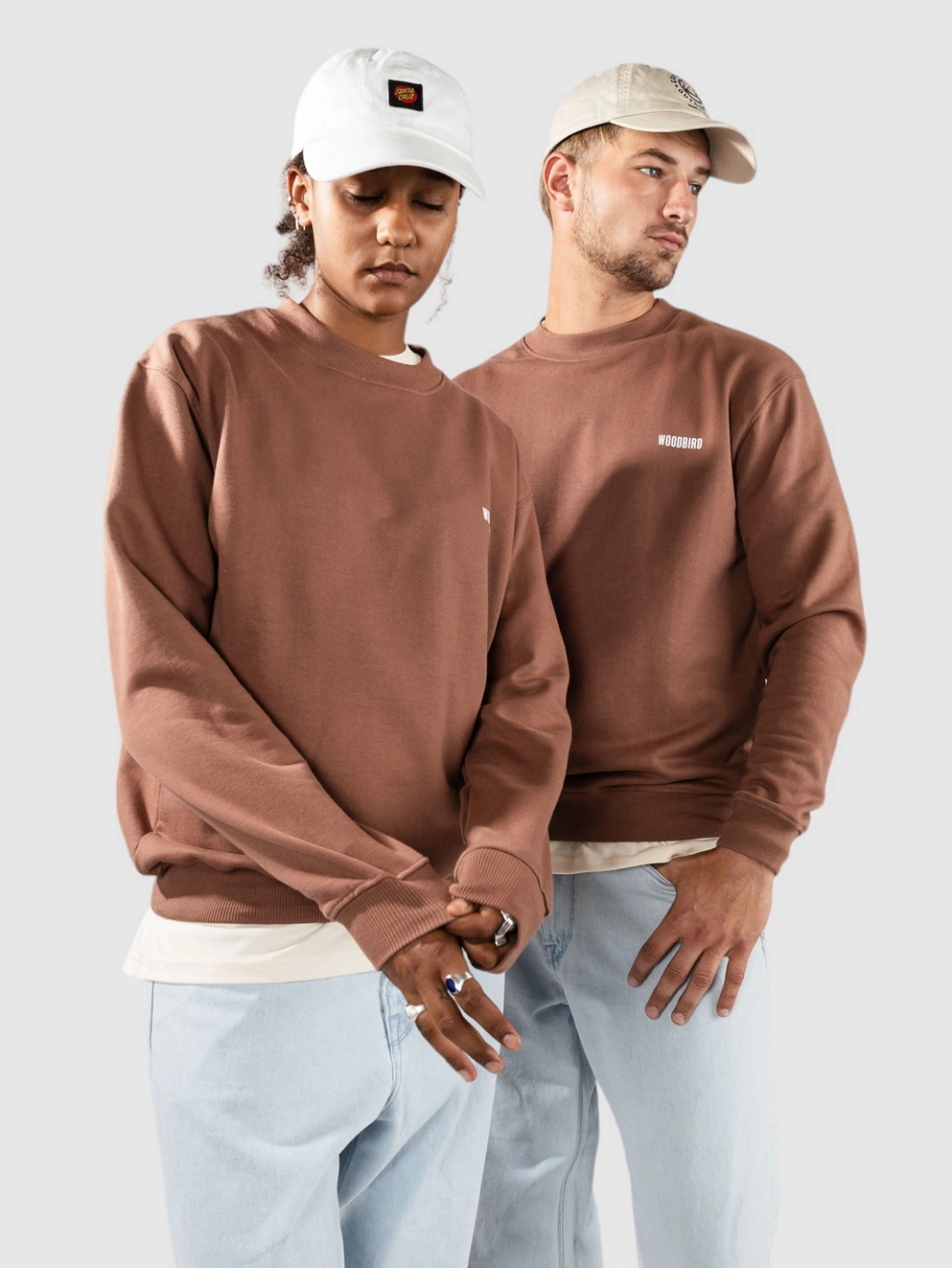 Woodbird Cane Chop Crew Sweater burnt red