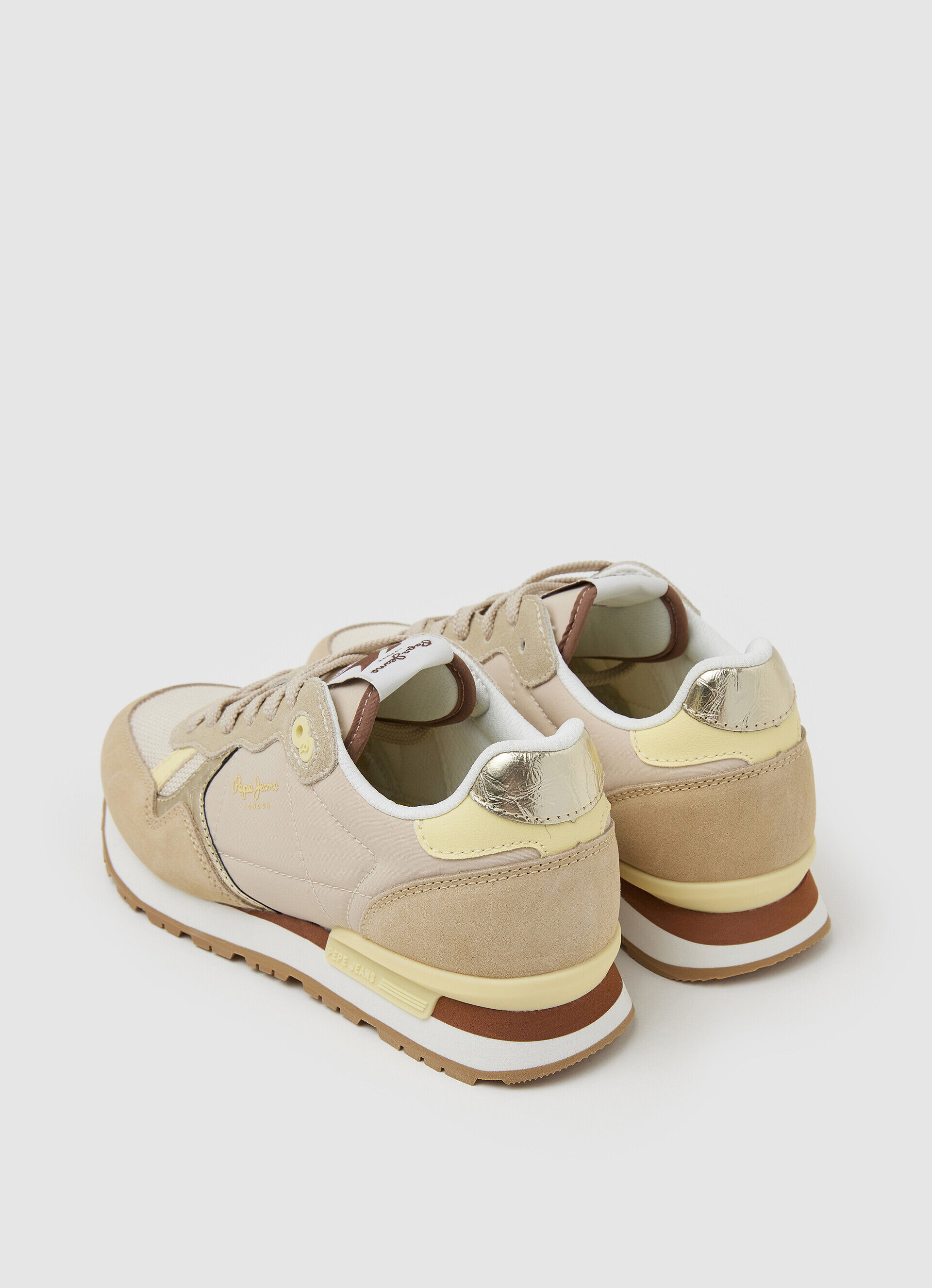 Sapatos combinados BRIT HERITAGE - bege com cadarço