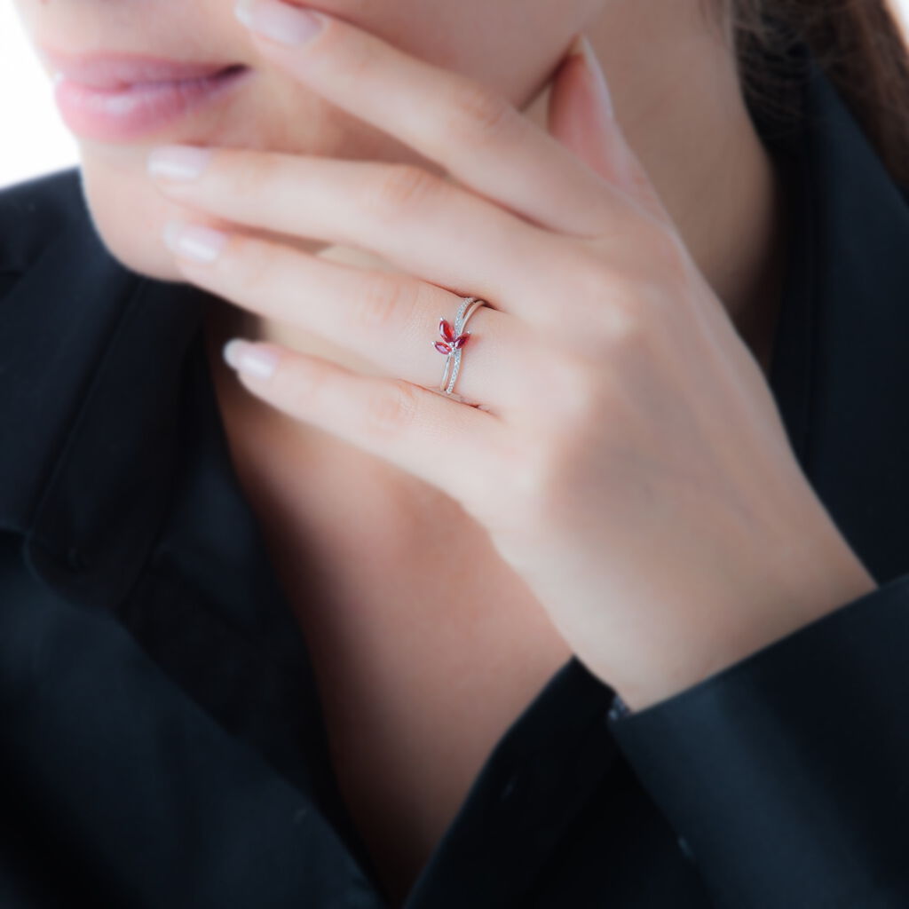 Bague Angie Or Rose Citrine Et Diamant
