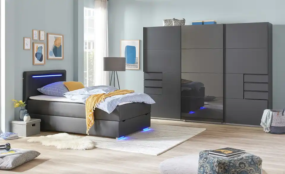 Boxspringbett Las Vegas II Schwarz 120 cm