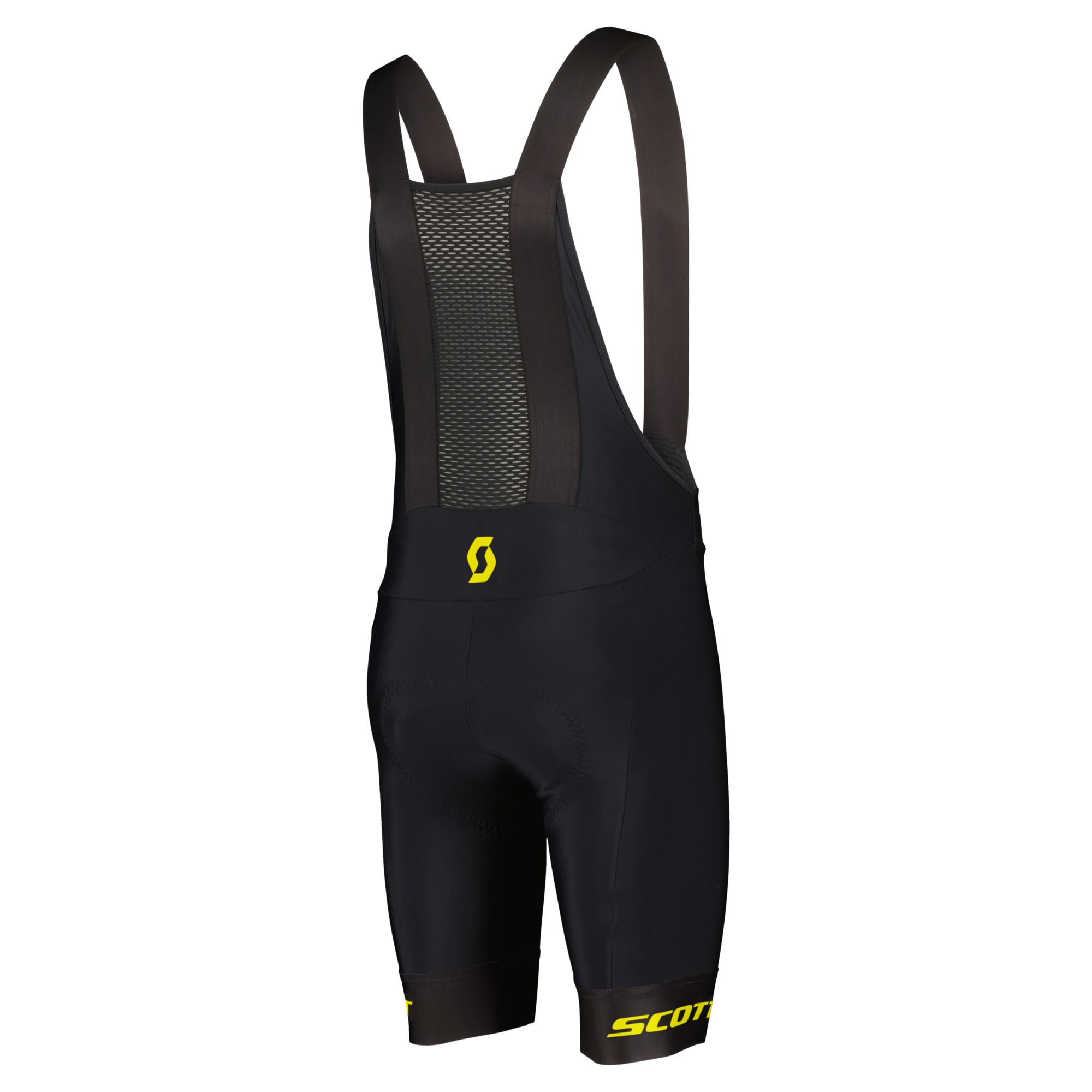 SCOTT RC Pro+++ Bibshorts Sort med Gult Logo herre