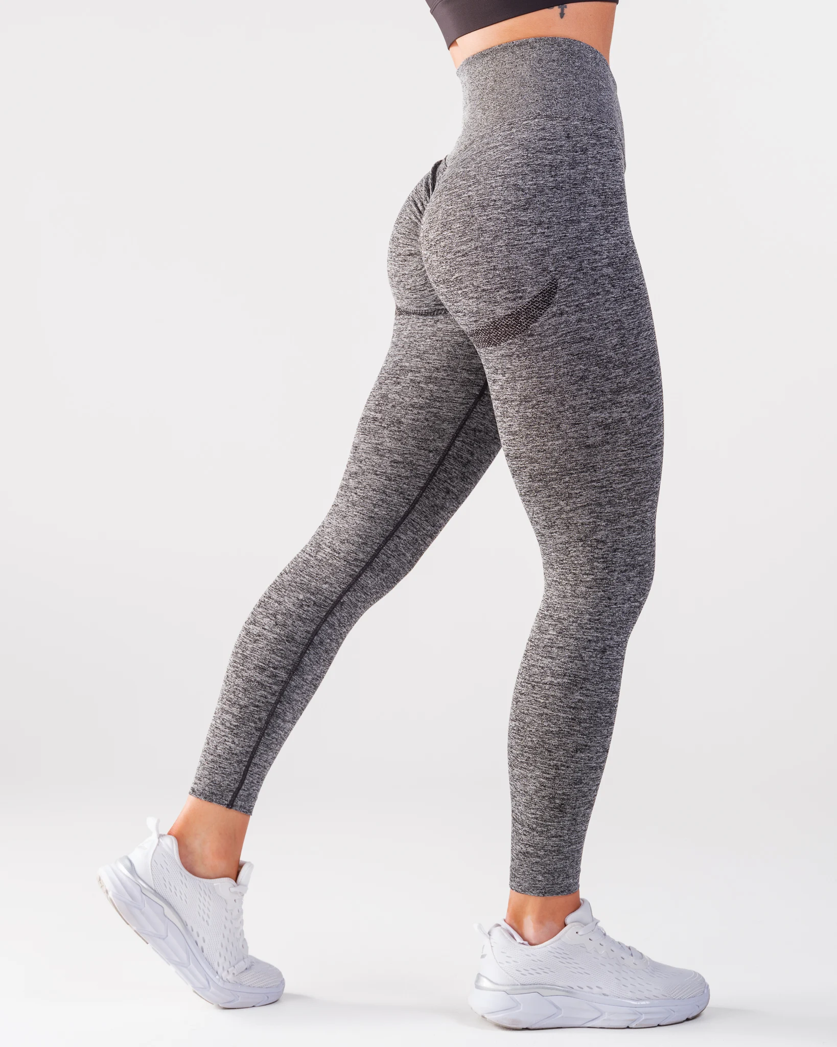LEVITY Ignite Marl Seamless Scrunch Tights Grey Marl