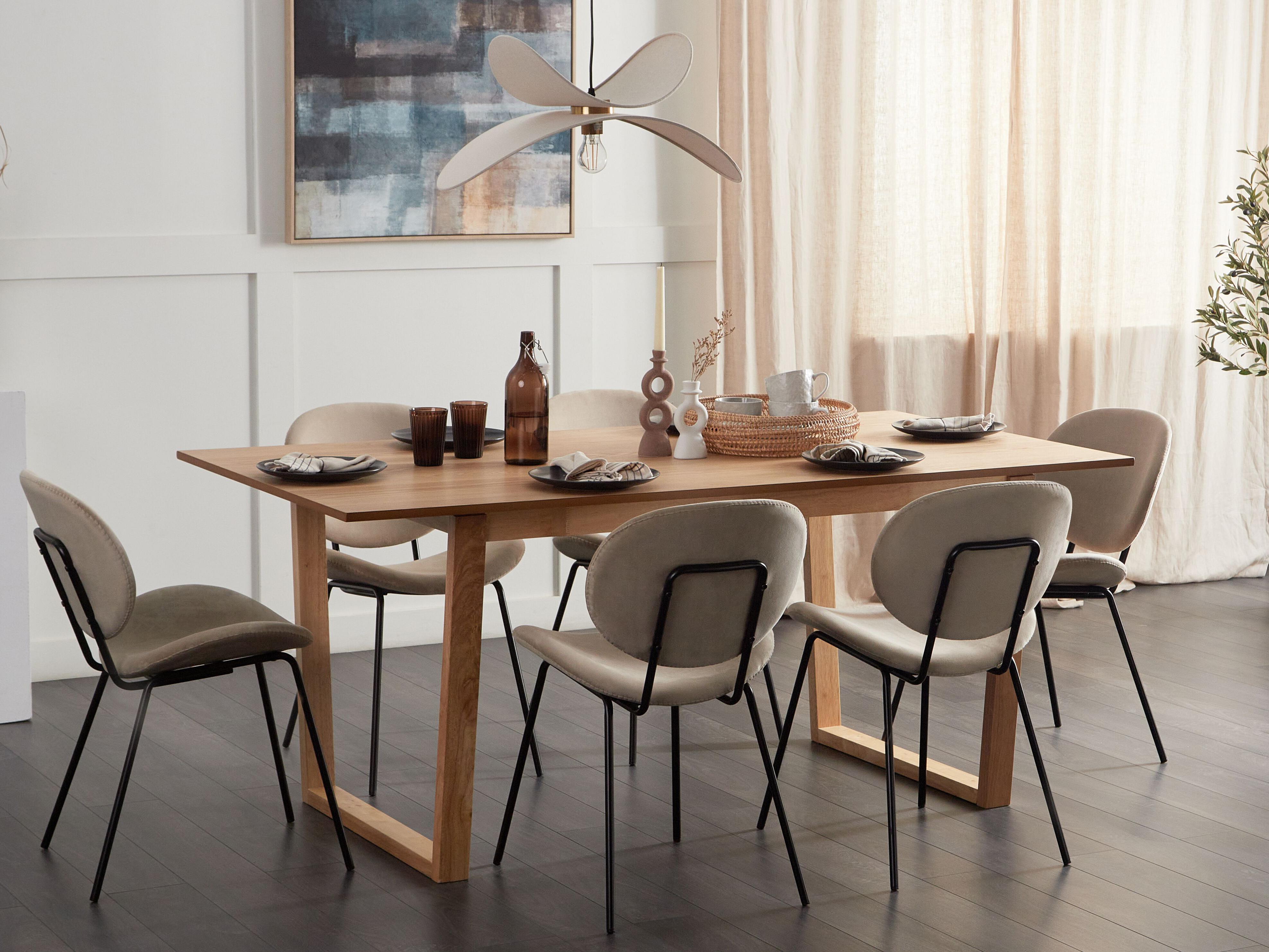 Eettafel CAMDEN Licht essenhout 95 cm 180 cm
