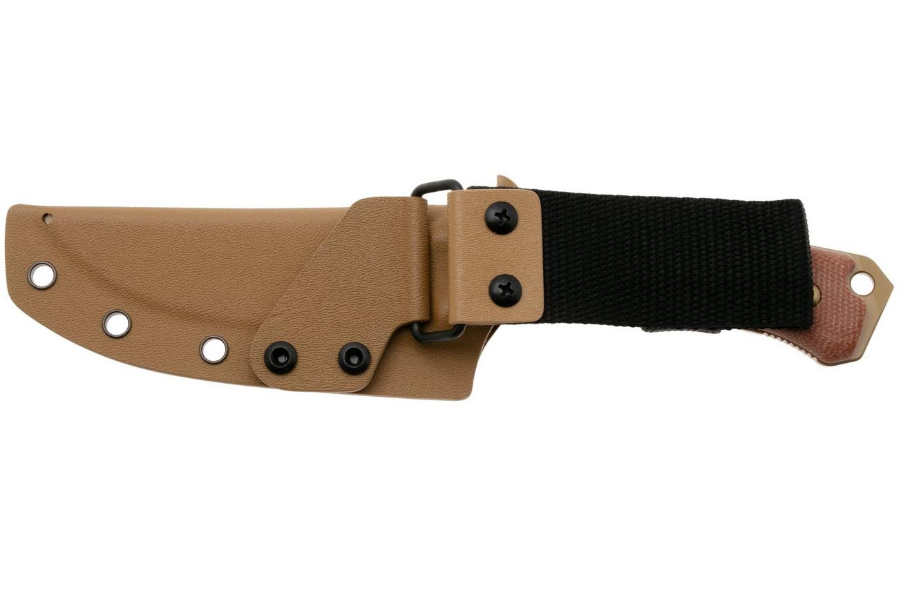 Ruike F186-MN Gold PVD D2, Brown Micarta, vaststaand mes