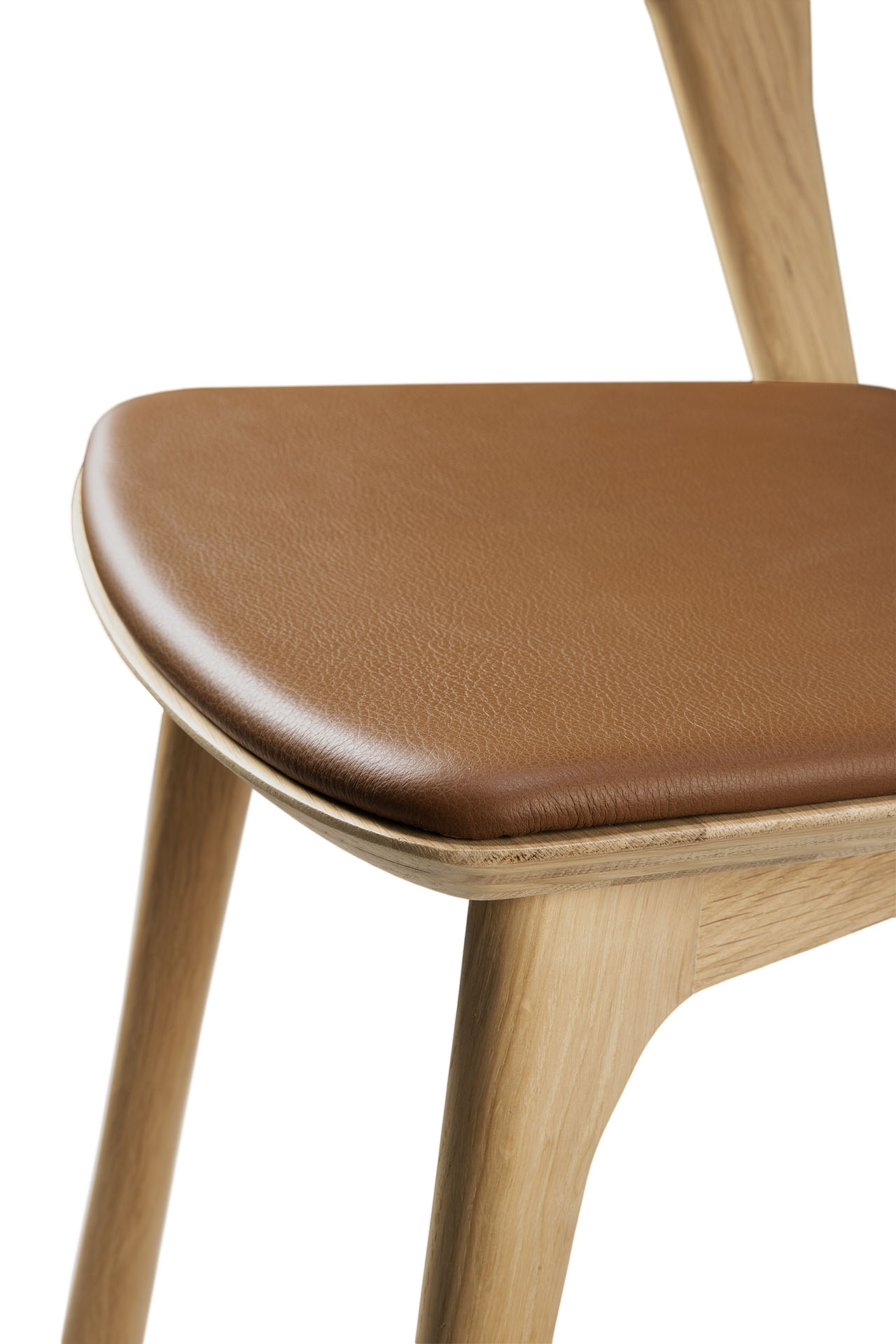 Bok stoel - eiken - cognac leer