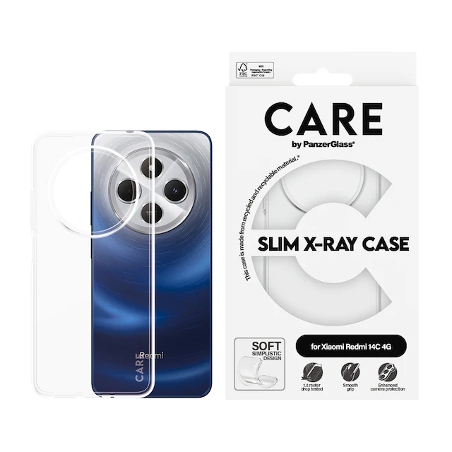 CARE by PanzerGlass Handyhülle »Slim X-Ray Case für Xiaomi Redmi 14C« Backcover, Schutzhülle, Handyschutzhülle, Case, Schutzcase, stossfest