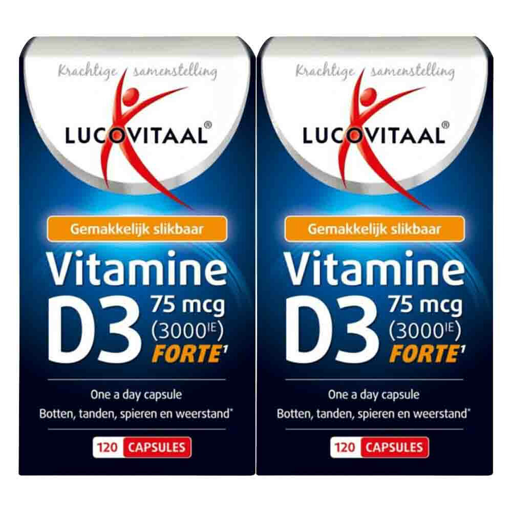 2x Lucovitaal Vitamine D3 D3 75mcg (3000IE) Forte120 capsules