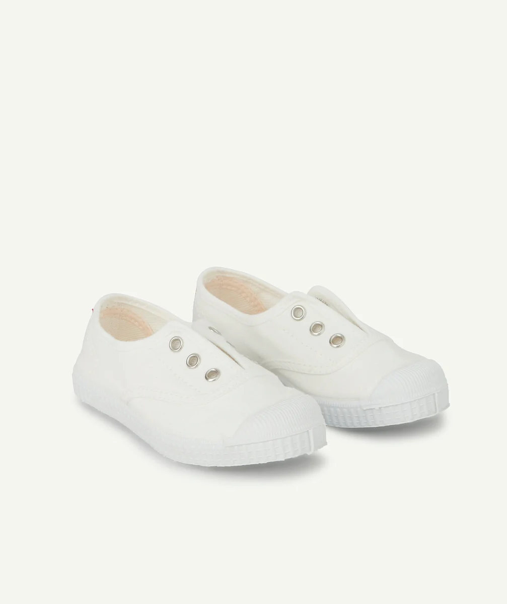 CIENTABASKETS EN TOILE FILLE BLANCHES