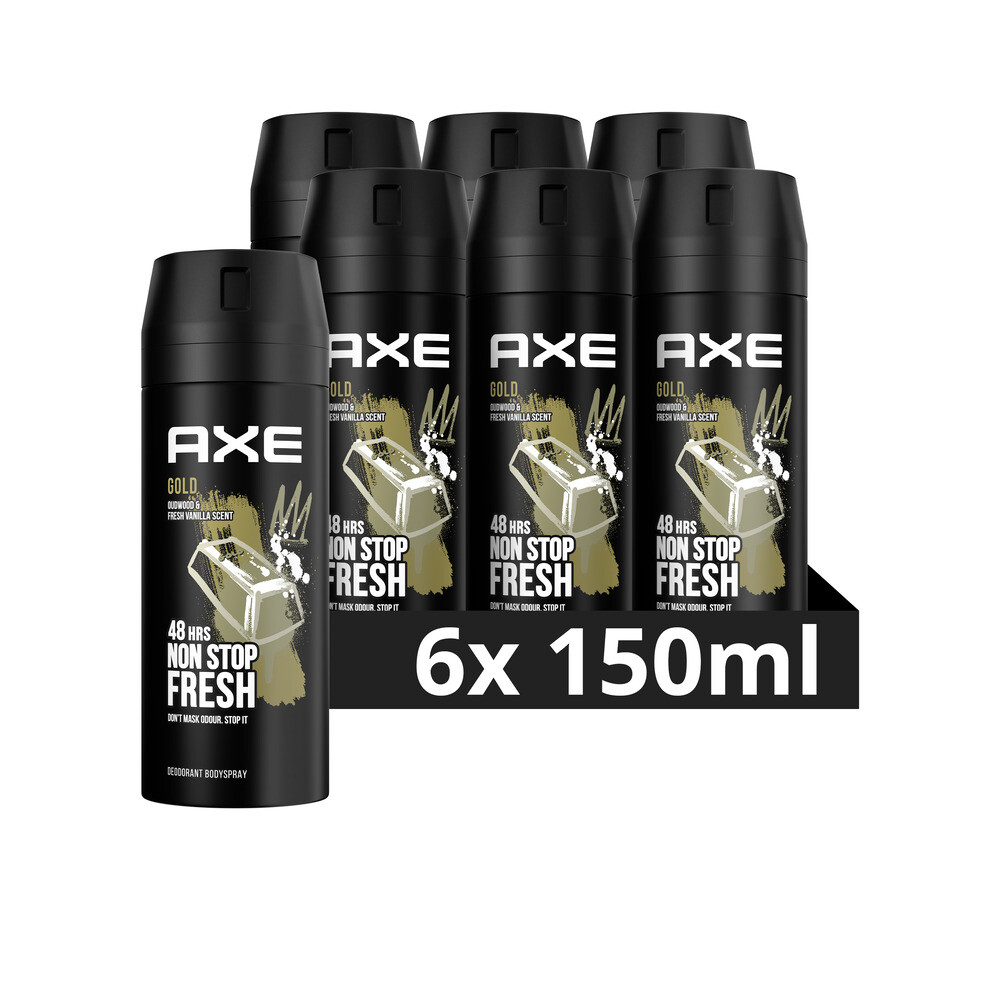 6x Axe Deodorant Bodyspray Gold150 ml