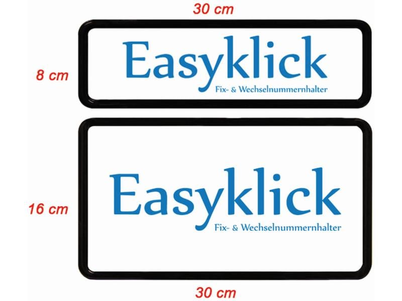 EASYKLICK Kennzeichenhalterset hoch, Schwarz Für vorderes und hinteres Nummernschild