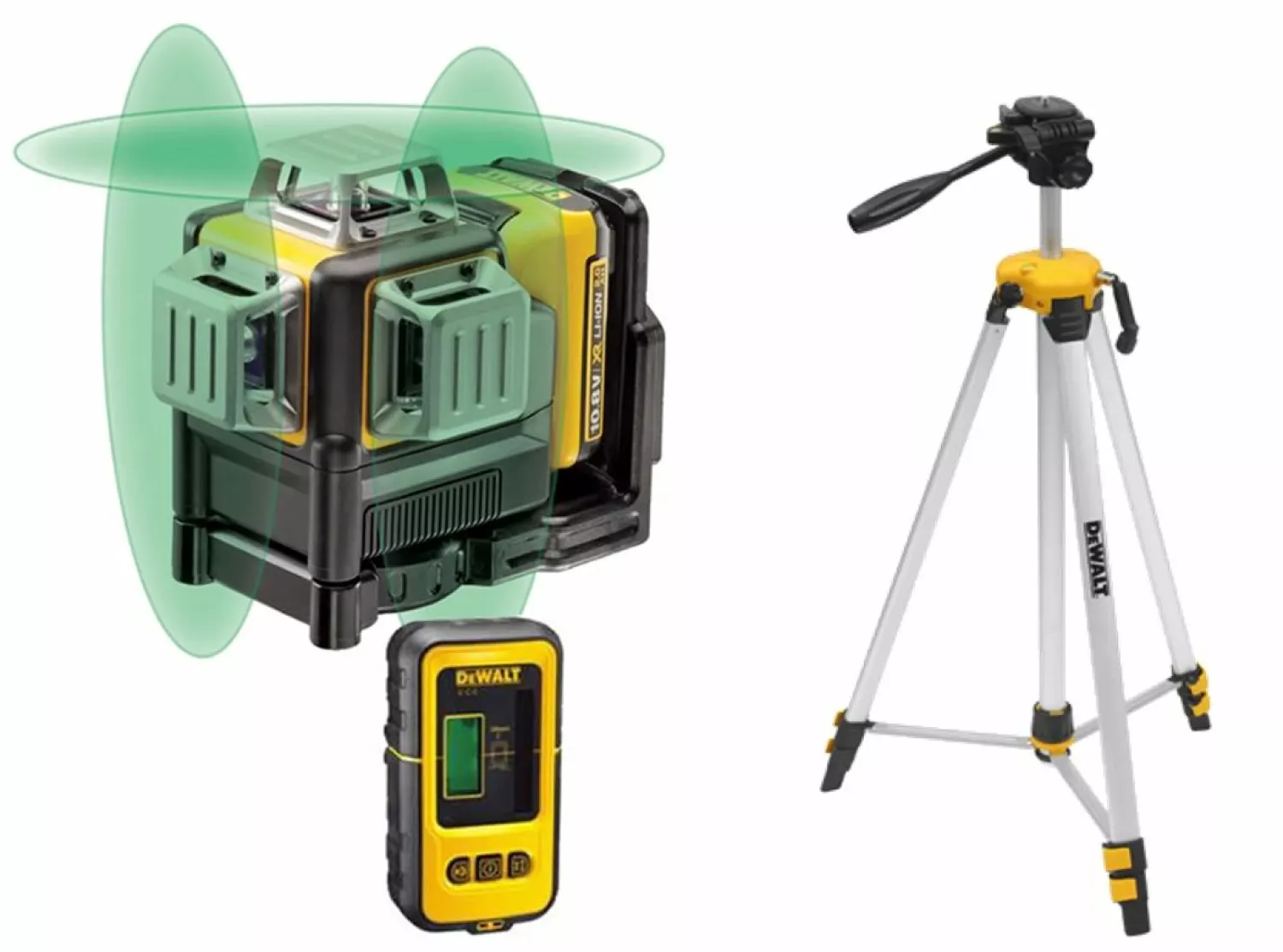DeWALT DCE089D1GTRID 10.8V Li-Ion accu zelfnivellerende kruislijnlaser set (1x 2.0Ah accu) in koffer - 3 lijnen - 30m - groen