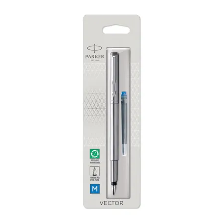 Parker Füllfederhalter Vector Edelstahl M, blau