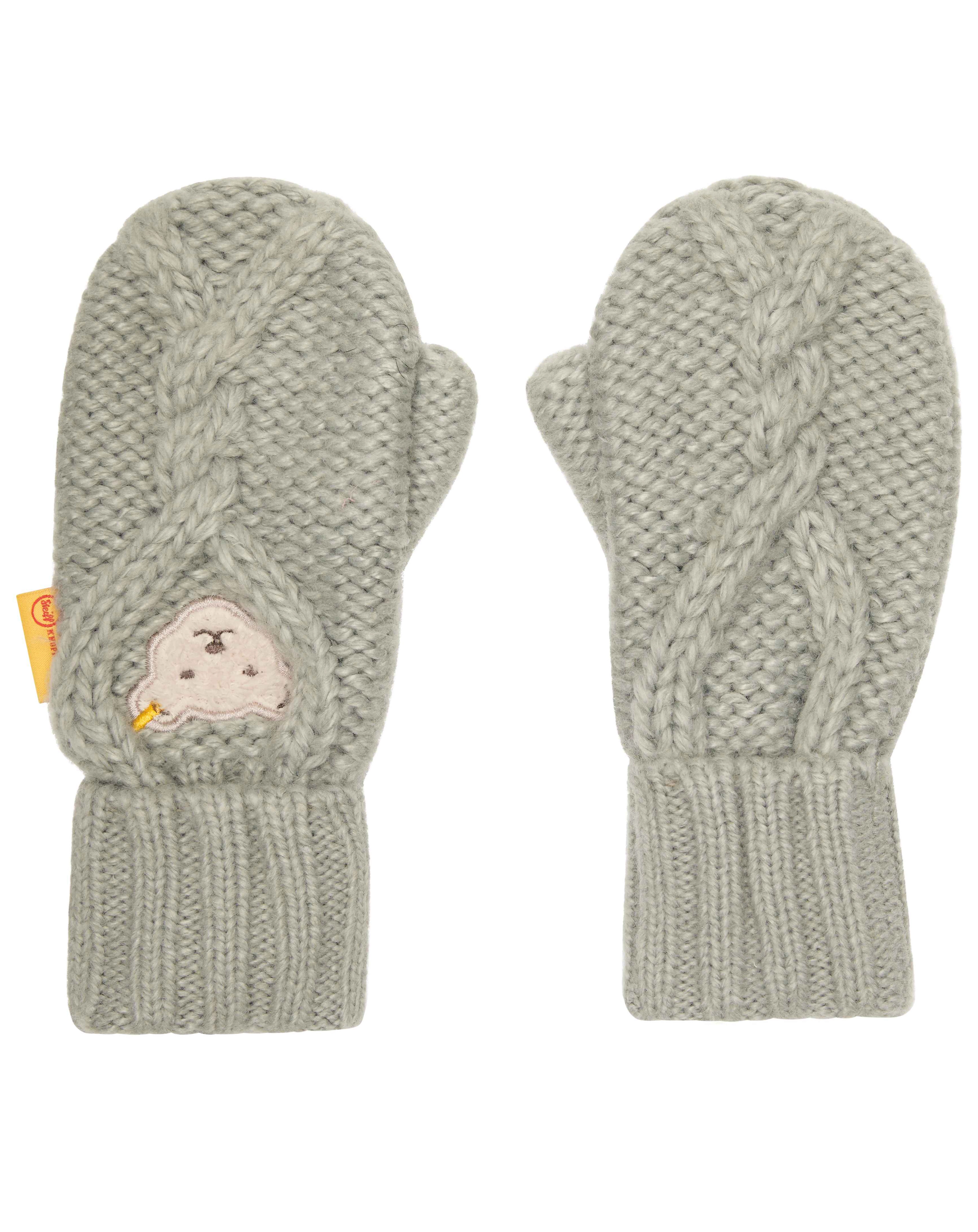 Strick-Fäustlinge MINI CLASSIC in grau melange
