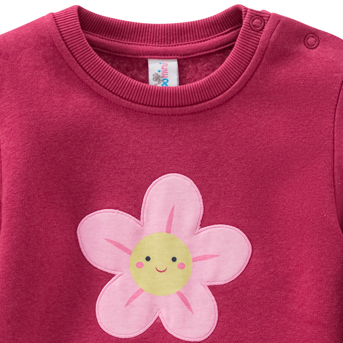 Topomini Baby Sweatshirt mit Blumen-Applikation dunkelpink